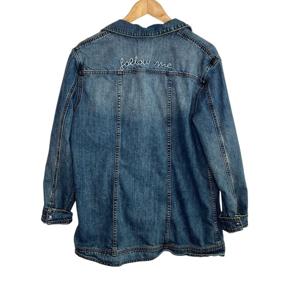 Avec Les Filles "Follow Me" Denim Jean Jacket SZ Large - Picture 5 of 12
